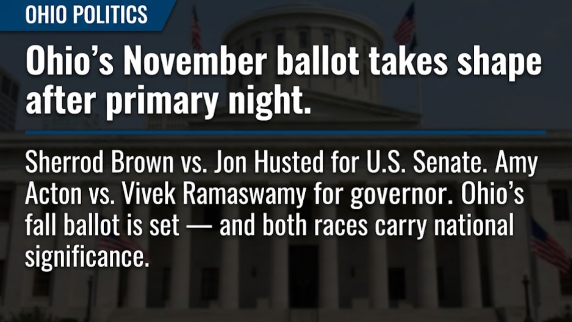 Ohio's November ballot takes shape after primary night